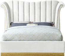 Load image into Gallery viewer, Flora White Velvet Queen Bed (3 Boxes)
