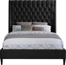 Load image into Gallery viewer, Fritz Black Velvet King Bed
