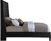 Load image into Gallery viewer, Fritz Black Velvet Queen Bed
