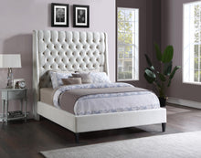 Load image into Gallery viewer, Fritz Cream Velvet Queen Bed
