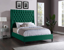 Load image into Gallery viewer, Fritz Green Velvet Queen Bed
