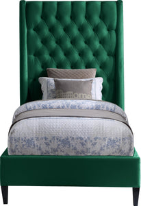 Fritz Green Velvet Twin Bed