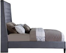 Load image into Gallery viewer, Fritz Grey Velvet King Bed
