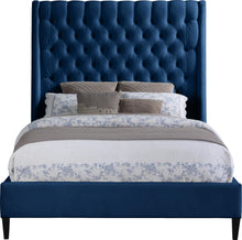 Load image into Gallery viewer, Fritz Navy Velvet Full Bed
