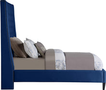 Load image into Gallery viewer, Fritz Navy Velvet Twin Bed
