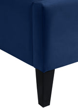 Load image into Gallery viewer, Fritz Navy Velvet Twin Bed
