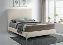 Load image into Gallery viewer, Geri Cream Velvet King Bed
