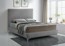 Load image into Gallery viewer, Geri Grey Velvet King Bed
