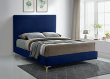 Load image into Gallery viewer, Geri Navy Velvet King Bed
