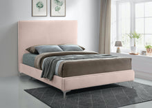 Load image into Gallery viewer, Geri Pink Velvet King Bed
