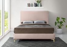 Load image into Gallery viewer, Geri Pink Velvet Queen Bed
