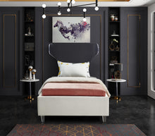 Load image into Gallery viewer, Ghost Cream Velvet Twin Bed
