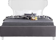 Load image into Gallery viewer, Ghost Grey Velvet Queen Bed
