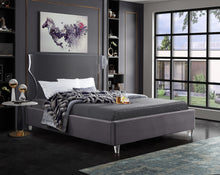 Load image into Gallery viewer, Ghost Grey Velvet Queen Bed
