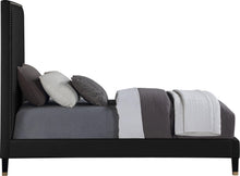 Load image into Gallery viewer, Harlie Black Velvet Twin Bed
