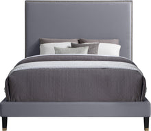 Load image into Gallery viewer, Harlie Grey Velvet King Bed
