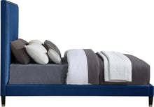 Load image into Gallery viewer, Harlie Navy Velvet Full Bed
