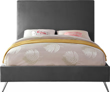 Load image into Gallery viewer, Jasmine Grey Velvet King Bed
