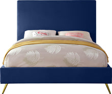 Load image into Gallery viewer, Jasmine Navy Velvet King Bed
