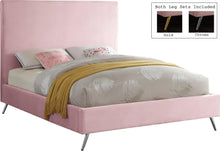 Load image into Gallery viewer, Jasmine Pink Velvet Queen Bed
