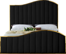 Load image into Gallery viewer, Jolie Black Velvet Queen Bed (3 Boxes)
