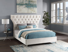 Load image into Gallery viewer, Kira Cream Velvet King Bed
