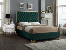 Load image into Gallery viewer, Lana Green Velvet Queen Bed
