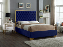 Load image into Gallery viewer, Lana Navy Velvet King Bed
