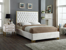 Load image into Gallery viewer, Lana White Velvet Queen Bed
