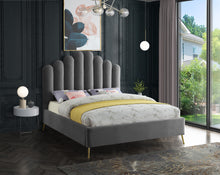 Load image into Gallery viewer, Lily Grey Velvet King Bed
