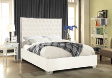 Load image into Gallery viewer, Lexi White Velvet Queen Bed
