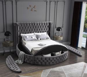 Luxus Grey Velvet Full Bed (3 Boxes)