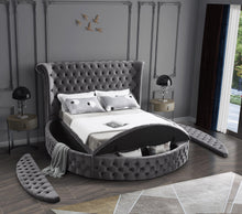 Load image into Gallery viewer, Luxus Grey Velvet Queen Bed (3 Boxes)
