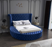 Load image into Gallery viewer, Luxus Navy Velvet Queen Bed (3 Boxes)

