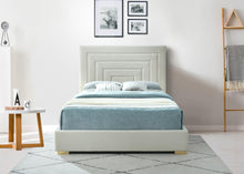 Load image into Gallery viewer, Nora Cream Velvet Queen Bed
