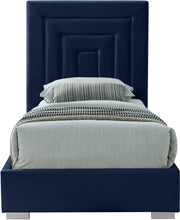 Load image into Gallery viewer, Nora Navy Velvet Twin Bed
