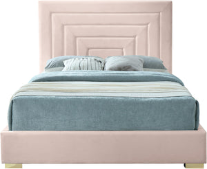 Nora Pink Velvet Queen Bed