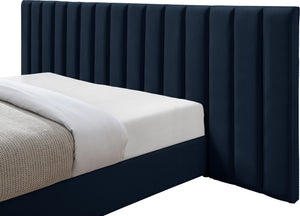 Pablo Navy Velvet King Bed