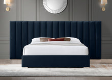 Load image into Gallery viewer, Pablo Navy Velvet Queen Bed
