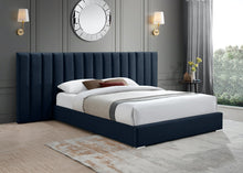 Load image into Gallery viewer, Pablo Navy Velvet Queen Bed
