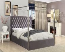 Load image into Gallery viewer, Porter Grey Velvet King Bed
