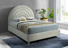 Load image into Gallery viewer, Rainbow Cream Velvet King Bed
