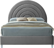 Load image into Gallery viewer, Rainbow Grey Velvet King Bed
