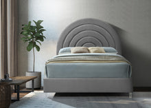 Load image into Gallery viewer, Rainbow Grey Velvet Queen Bed
