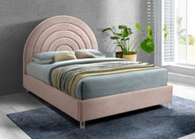 Load image into Gallery viewer, Rainbow Pink Velvet King Bed
