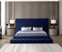 Load image into Gallery viewer, Revel Navy Velvet King Bed (3 Boxes)
