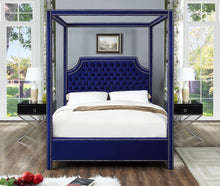 Load image into Gallery viewer, Rowan Navy Velvet King Bed (3 Boxes)
