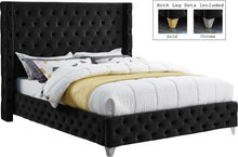 Load image into Gallery viewer, Savan Black Velvet King Bed
