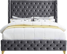 Load image into Gallery viewer, Savan Grey Velvet Full Bed
