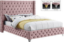 Load image into Gallery viewer, Savan Pink Velvet Full Bed
